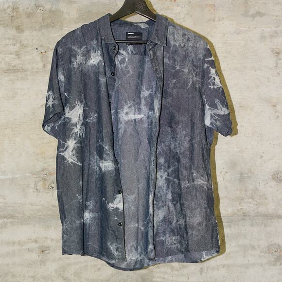 Public Opinion - Mens Denim Short Sleeve Button Front Shirt - Size L - Picture 4 of 4